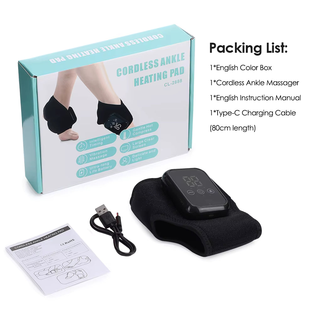 Electric Ankle Brace with Adjustable Hot Compress Vibration Massage Ankle Guard Band Carpal Tunnel Foot Protection Support Tool