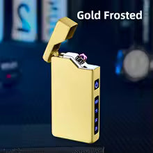 Double Arc Lighter with LED Power Display Windproof Metal Body Type-C Charging Custom Engrave for Outdoor Survival