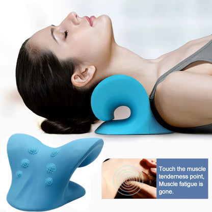 Cervical spine Massage pillow U shaped pillow Gravity shiatsu Cervical Massage pillow Neck and Shoulder Massage Blue Black