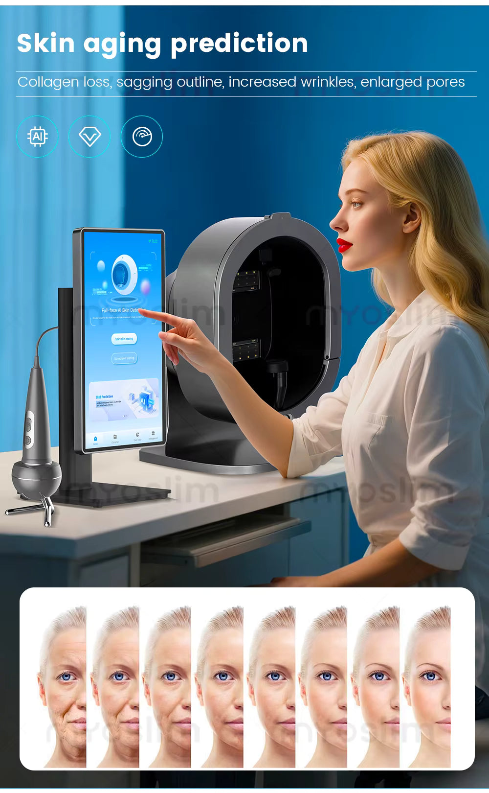 3D Magic Ai Facial Testing Mirror Scanner Skin Detector Skin Analyzer