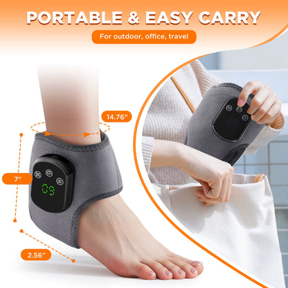 Electric Ankle Brace with Adjustable Hot Compress Vibration Massage Ankle Guard Band Carpal Tunnel Foot Protection Support Tool