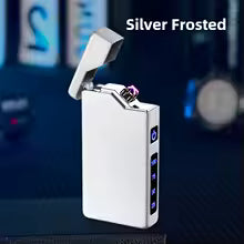 Double Arc Lighter with LED Power Display Windproof Metal Body Type-C Charging Custom Engrave for Outdoor Survival