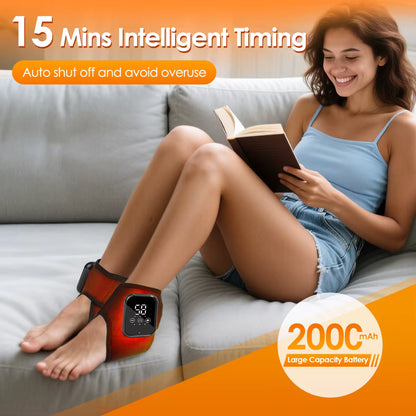 Electric Ankle Brace with Adjustable Hot Compress Vibration Massage Ankle Guard Band Carpal Tunnel Foot Protection Support Tool