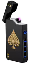 Double Arc Lighter with LED Power Display Windproof Metal Body Type-C Charging Custom Engrave for Outdoor Survival