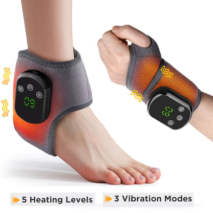Electric Ankle Brace with Adjustable Hot Compress Vibration Massage Ankle Guard Band Carpal Tunnel Foot Protection Support Tool