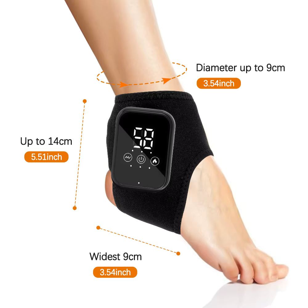 Electric Ankle Brace with Adjustable Hot Compress Vibration Massage Ankle Guard Band Carpal Tunnel Foot Protection Support Tool